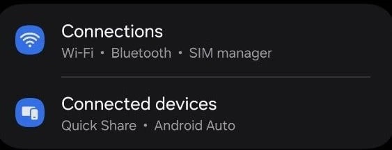 3. Buka pengaturan pada device hp, Pilih Connection (koneksi)