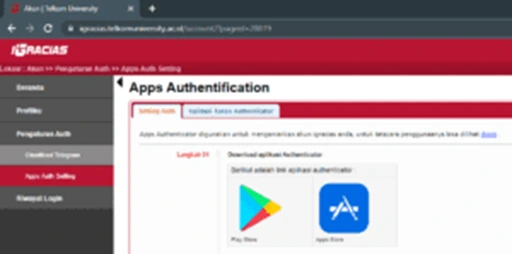 Klik menu Setting Auth, kemudian download aplikasi Google Authenticator.webp