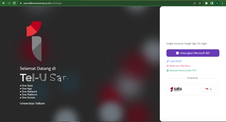 • Buka laman satu.telkomuniversity.ac.id lalu pilih Buat Akun SSO.