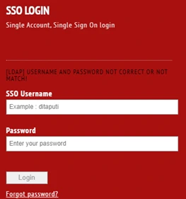 Masukkan username dan password SSO.