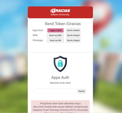 ambil token dari Google Authenticator, lalu klik Submit. ambil token dari Google Authenticator, lalu klik Submit.