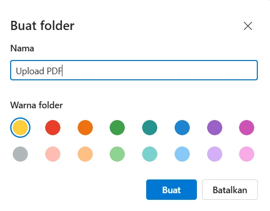 Buat folder yang akan digunakan untuk menyimpan file unggahan dari pengisi formulir Buat folder yang akan digunakan untuk menyimpan file unggahan dari pengisi formulir