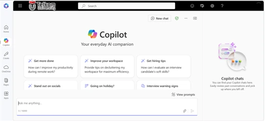 Jika tampilan sudah muncul, maka Copilot siap digunakan Jika tampilan sudah muncul, maka Copilot siap digunakan