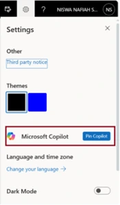 Pilih opsi Pin Copilot untuk menyematkan fitur ini ke menu utama. Pilih opsi Pin Copilot untuk menyematkan fitur ini ke menu utama.