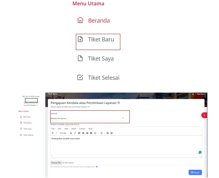 Buat tiket baru, pilih kategori kendala yaitu Lisensi Buat tiket baru, pilih kategori kendala yaitu Lisensi